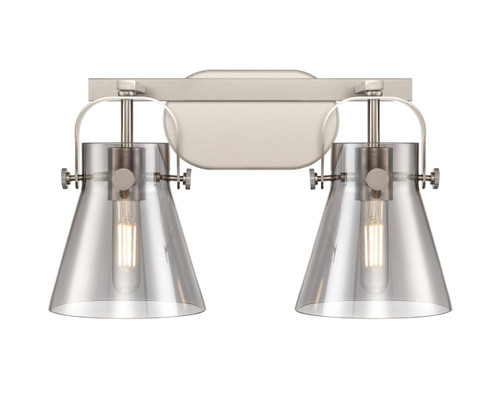 INNOVATIONS 423-2W-SN-G411-6SM Pilaster II Cone 2 17 inch Bath Vanity Light Satin Nickel