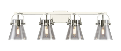 INNOVATIONS 423-4W-PN-G411-6SM Pilaster II Cone 4 37 inch Bath Vanity Light Polished Nickel