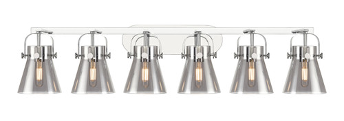 INNOVATIONS 423-6W-PC-G411-6SM Pilaster II Cone 6 46 inch Bath Vanity Light Polished Chrome