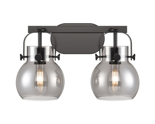 INNOVATIONS 423-2W-BK-G410-6SM Pilaster II Sphere 2 17 inch Bath Vanity Light Matte Black