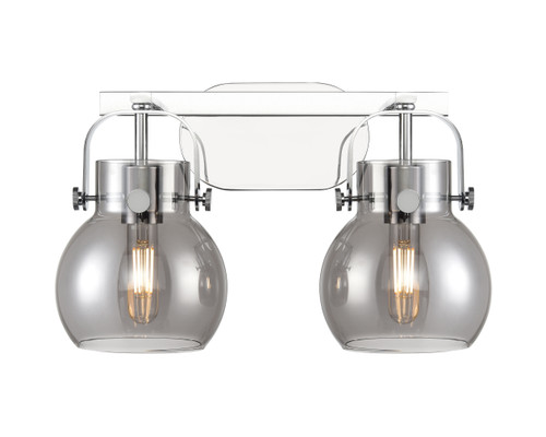 INNOVATIONS 423-2W-PC-G410-6SM Pilaster II Sphere 2 17 inch Bath Vanity Light Polished Chrome