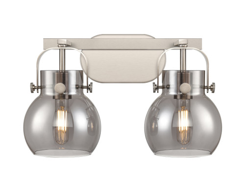 INNOVATIONS 423-2W-SN-G410-6SM Pilaster II Sphere 2 17 inch Bath Vanity Light Satin Nickel