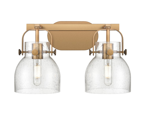 INNOVATIONS 423-2W-BB-G412-6SDY Pilaster II Bell 2 17 inch Bath Vanity Light Brushed Brass