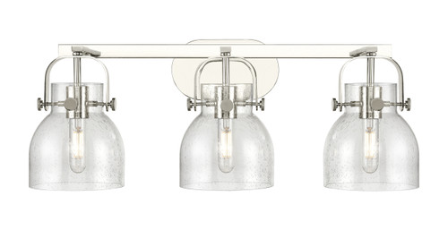 INNOVATIONS 423-3W-PN-G412-6SDY Pilaster II Bell 3 27 inch Bath Vanity Light Polished Nickel