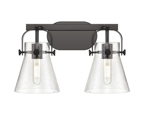 INNOVATIONS 423-2W-BK-G411-6SDY Pilaster II Cone 2 17 inch Bath Vanity Light Matte Black