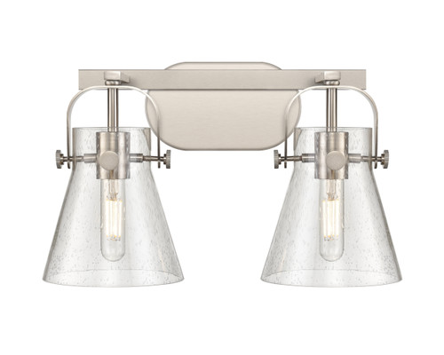 INNOVATIONS 423-2W-SN-G411-6SDY Pilaster II Cone 2 17 inch Bath Vanity Light Satin Nickel