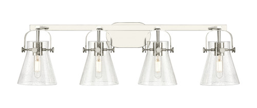 INNOVATIONS 423-4W-PN-G411-6SDY Pilaster II Cone 4 37 inch Bath Vanity Light Polished Nickel