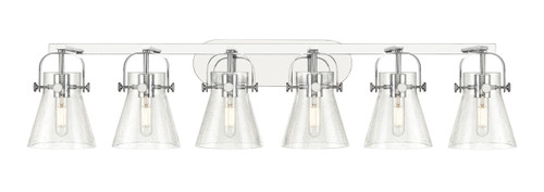 INNOVATIONS 423-6W-PC-G411-6SDY Pilaster II Cone 6 46 inch Bath Vanity Light Polished Chrome