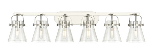 INNOVATIONS 423-6W-PN-G411-6SDY Pilaster II Cone 6 46 inch Bath Vanity Light Polished Nickel