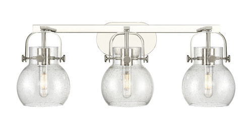 INNOVATIONS 423-3W-PN-G410-6SDY Pilaster II Sphere 3 27 inch Bath Vanity Light Polished Nickel