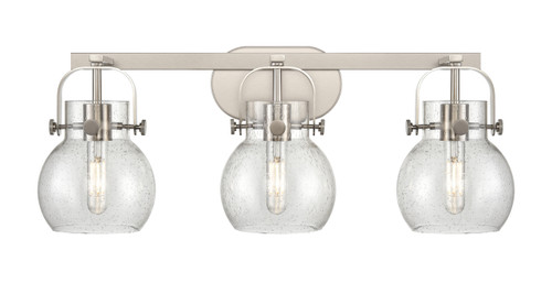 INNOVATIONS 423-3W-SN-G410-6SDY Pilaster II Sphere 3 27 inch Bath Vanity Light Satin Nickel