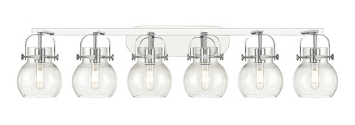 INNOVATIONS 423-6W-PC-G410-6SDY Pilaster II Sphere 6 46 inch Bath Vanity Light Polished Chrome