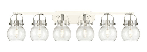 INNOVATIONS 423-6W-PN-G410-6SDY Pilaster II Sphere 6 46 inch Bath Vanity Light Polished Nickel