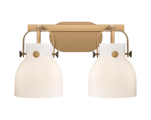 INNOVATIONS 423-2W-BB-G412-6WH Pilaster II Bell 2 17 inch Bath Vanity Light Brushed Brass