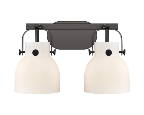 INNOVATIONS 423-2W-BK-G412-6WH Pilaster II Bell 2 17 inch Bath Vanity Light Matte Black