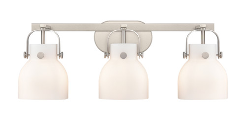 INNOVATIONS 423-3W-SN-G412-6WH Pilaster II Bell 3 27 inch Bath Vanity Light Satin Nickel