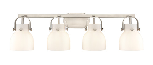 INNOVATIONS 423-4W-SN-G412-6WH Pilaster II Bell 4 37 inch Bath Vanity Light Satin Nickel