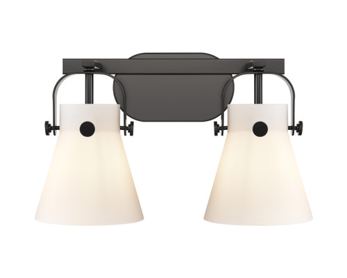INNOVATIONS 423-2W-BK-G411-6WH Pilaster II Cone 2 17 inch Bath Vanity Light Matte Black