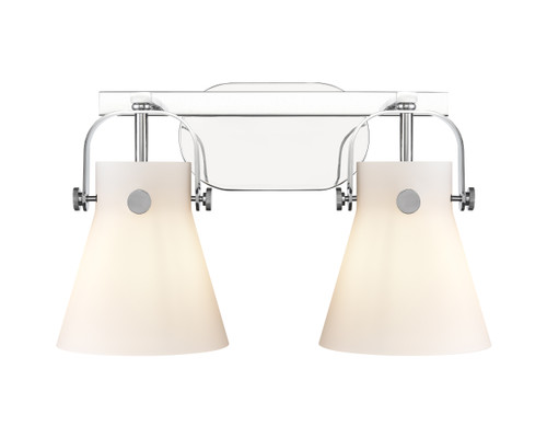 INNOVATIONS 423-2W-PC-G411-6WH Pilaster II Cone 2 17 inch Bath Vanity Light Polished Chrome