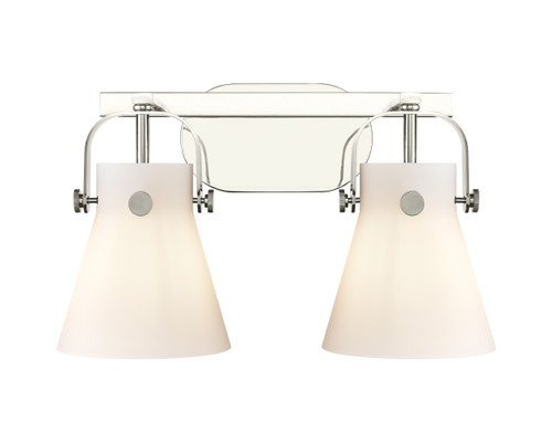 INNOVATIONS 423-2W-PN-G411-6WH Pilaster II Cone 2 17 inch Bath Vanity Light Polished Nickel