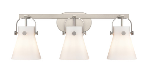 INNOVATIONS 423-3W-SN-G411-6WH Pilaster II Cone 3 27 inch Bath Vanity Light Satin Nickel