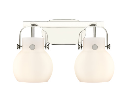 INNOVATIONS 423-2W-PN-G410-6WH Pilaster II Sphere 2 17 inch Bath Vanity Light Polished Nickel