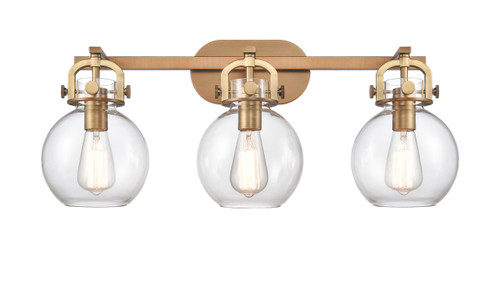 INNOVATIONS 410-3W-BB-G410-7CL Newton Sphere 3 27 inch Bath Vanity Light Brushed Brass