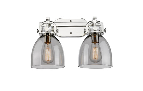 INNOVATIONS 410-2W-PN-G412-7SM Newton Bell 2 17 inch Bath Vanity Light Polished Nickel