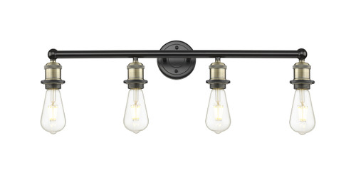 INNOVATIONS 616-4W-BAB Edison 4 27 inch Bath Vanity Light Black Antique Brass