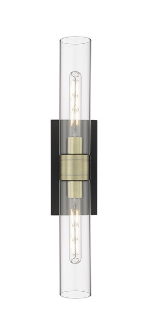 INNOVATIONS 617-2W-BAB-G617-11CL Boreas 2 24 inch Bath Vanity Light Black Antique Brass