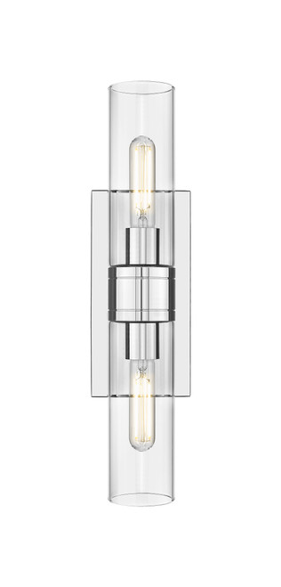 INNOVATIONS 617-2W-PC-G617-8CL Boreas 2 18 inch Bath Vanity Light Polished Chrome