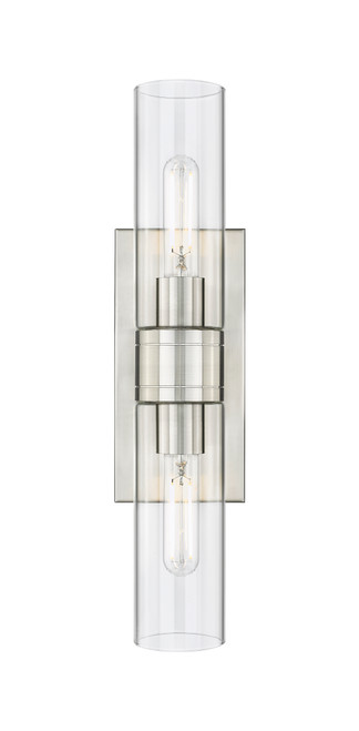 INNOVATIONS 617-2W-SN-G617-8CL Boreas 2 18 inch Bath Vanity Light Satin Nickel