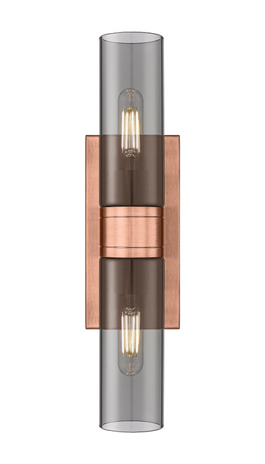 INNOVATIONS 617-2W-AC-G617-8SM Boreas 2 18 inch Bath Vanity Light Antique Copper