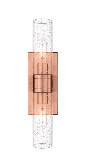 INNOVATIONS 617-2W-AC-G617-8SDY Boreas 2 18 inch Bath Vanity Light Antique Copper