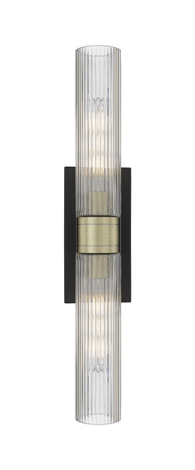 INNOVATIONS 617-2W-BAB-G617-11SCL Boreas 2 24 inch Bath Vanity Light Black Antique Brass