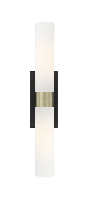 INNOVATIONS 617-2W-BAB-G617-11WH Boreas 2 24 inch Bath Vanity Light Black Antique Brass