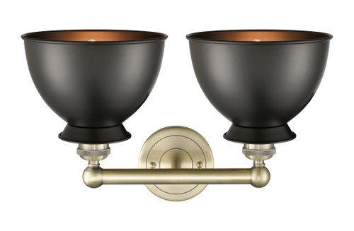 INNOVATIONS 616-2W-AB-M14-BK Adirondack 2 Light Bath Vanity Light part of the Edison Collection Antique Brass