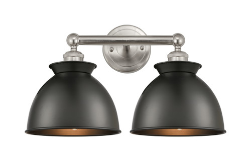 INNOVATIONS 616-2W-SN-M14-BK Adirondack 2 Light Bath Vanity Light part of the Edison Collection Brushed Satin Nickel