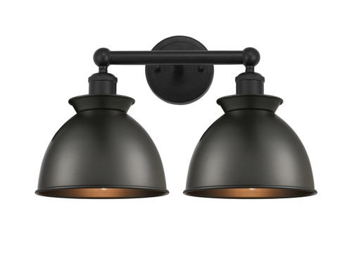 INNOVATIONS 616-2W-BK-M14-BK Adirondack 2 Light Bath Vanity Light part of the Edison Collection Matte Black