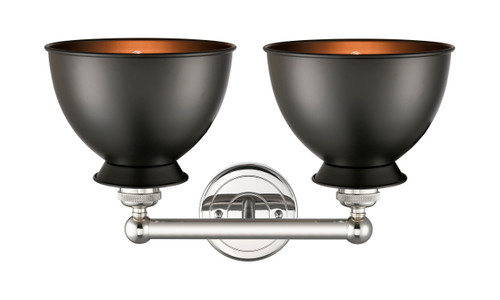 INNOVATIONS 616-2W-PN-M14-BK Adirondack 2 Light Bath Vanity Light part of the Edison Collection Polished Nickel