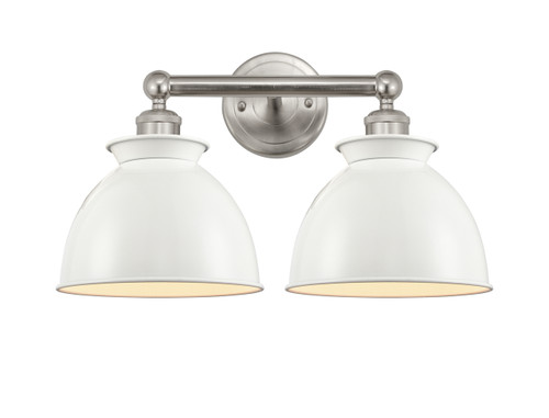 INNOVATIONS 616-2W-SN-M14-W Adirondack 2 Light Bath Vanity Light part of the Edison Collection Brushed Satin Nickel