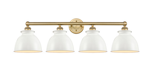 INNOVATIONS 616-4W-BB-M14-W Adirondack 4 Light Bath Vanity Light part of the Edison Collection Brushed Brass