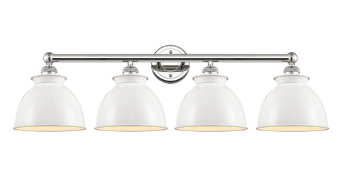 INNOVATIONS 616-4W-PN-M14-W Adirondack 4 Light Bath Vanity Light part of the Edison Collection Polished Nickel