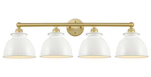 INNOVATIONS 616-4W-SG-M14-W Adirondack 4 Light Bath Vanity Light part of the Edison Collection Satin Gold