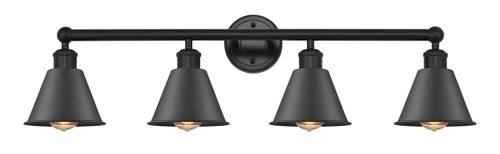 INNOVATIONS 616-4W-BK-M8-BK Smithfield 4 Light Bath Vanity Light part of the Ballston Collection Matte Black