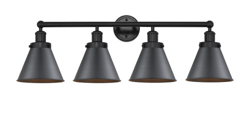 INNOVATIONS 616-4W-BK-M13-BK Appalachian 4 Light Bath Vanity Light part of the Franklin Restoration Collection Matte Black