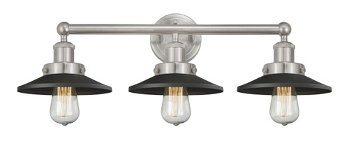 INNOVATIONS 616-3W-SN-M6-BK Railroad 3 Light Bath Vanity Light part of the Franklin Restoration Collection Brushed Satin Nickel