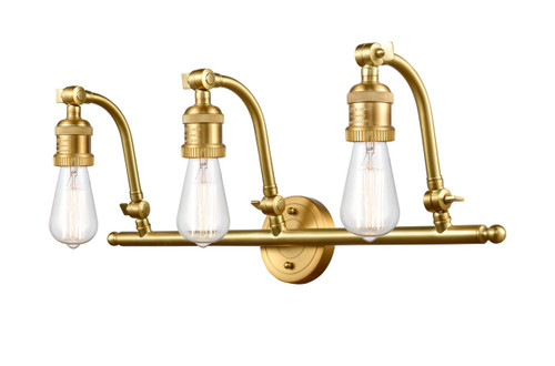 INNOVATIONS 515-3W-SG-LED Double Swivel 3 Light Bath Vanity Light part of the Franklin Restoration Collection Satin Gold