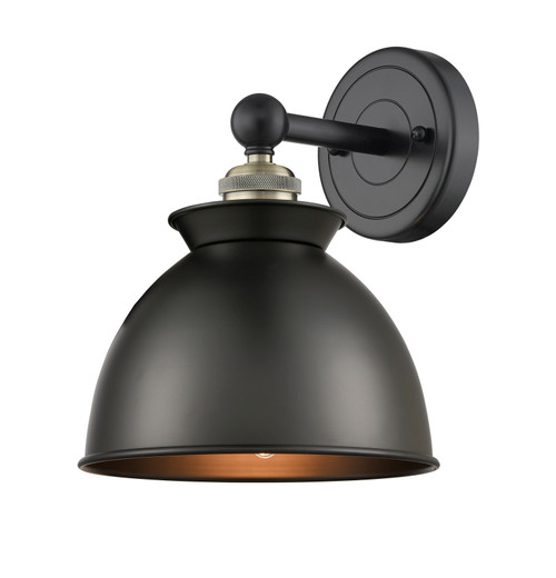 INNOVATIONS 616-1W-BAB-M14-BK Adirondack 1 Light Sconce part of the Edison Collection Black Antique Brass