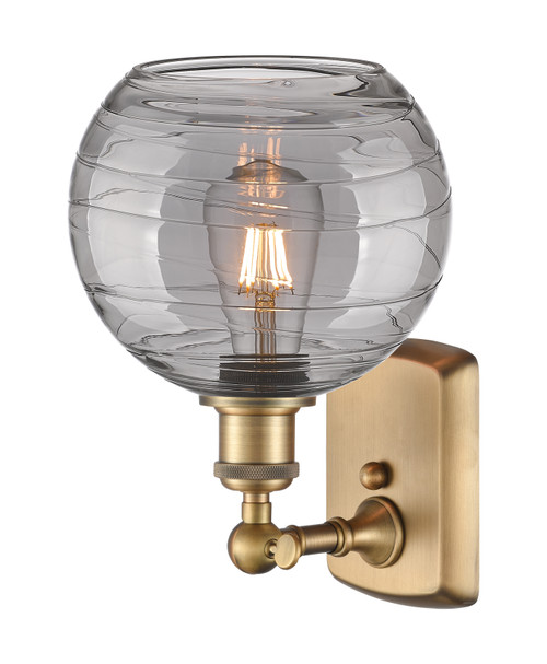 INNOVATIONS 516-1W-BB-G1213-8SM Deco Swirl 1 Light 8 inch Sconce Brushed Brass